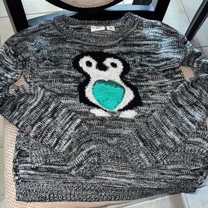 Cato girls, sequin penguin sweater, size M